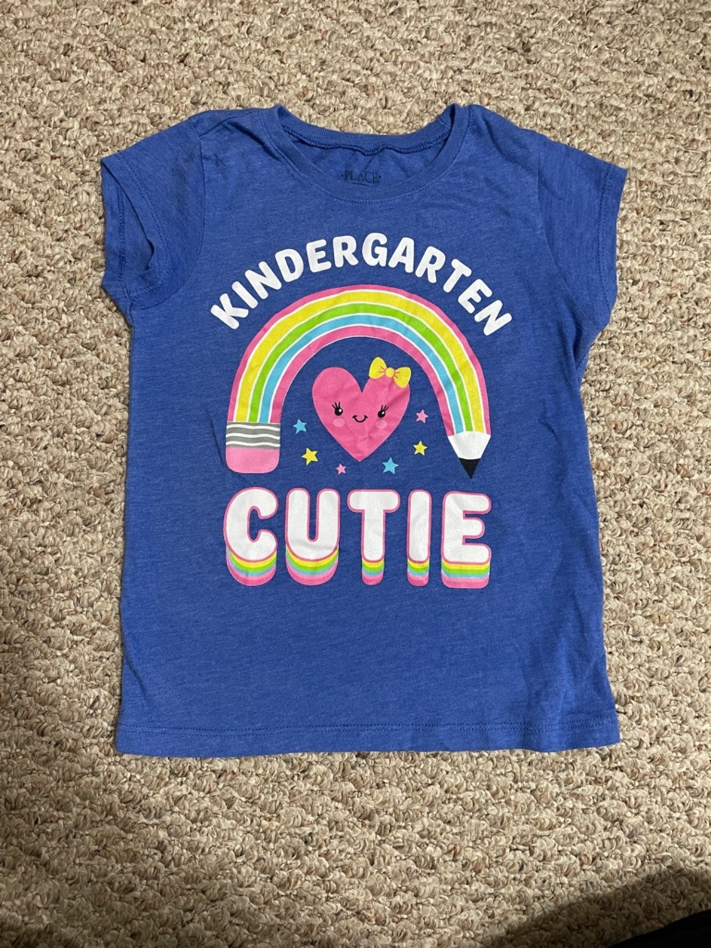 The Children's Place Blue 'Kindergarten Cutie' Rainbow Graphic Tee